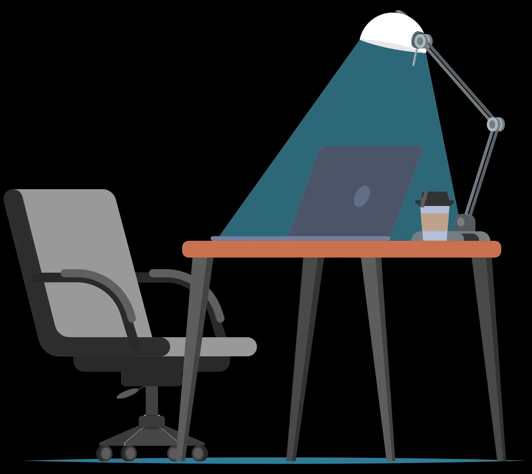 Illustration of a workspace